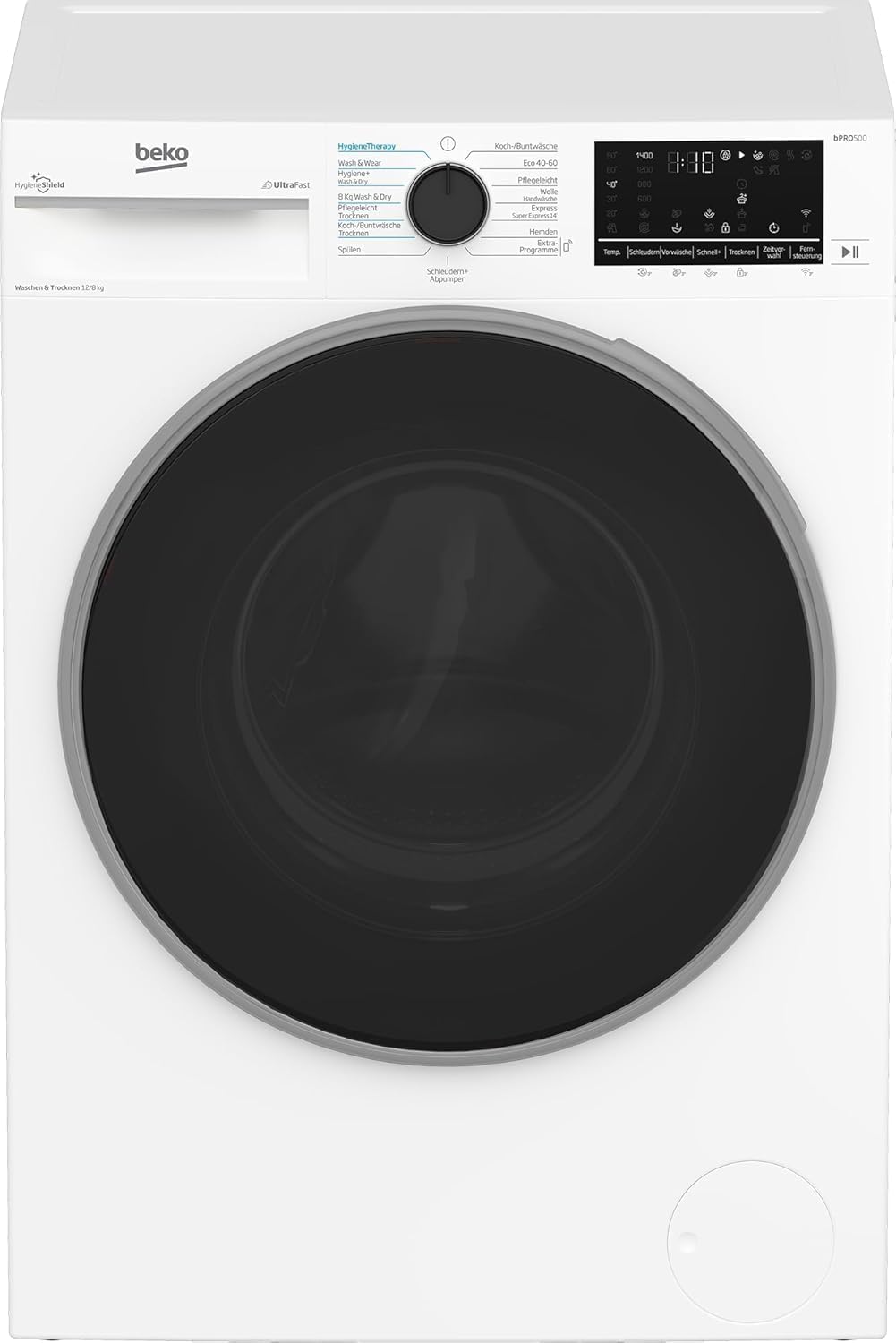 Beko B3DFT512447W Waschtrockner, 12 kg, 8 kg Trocknen, 1400 U/min