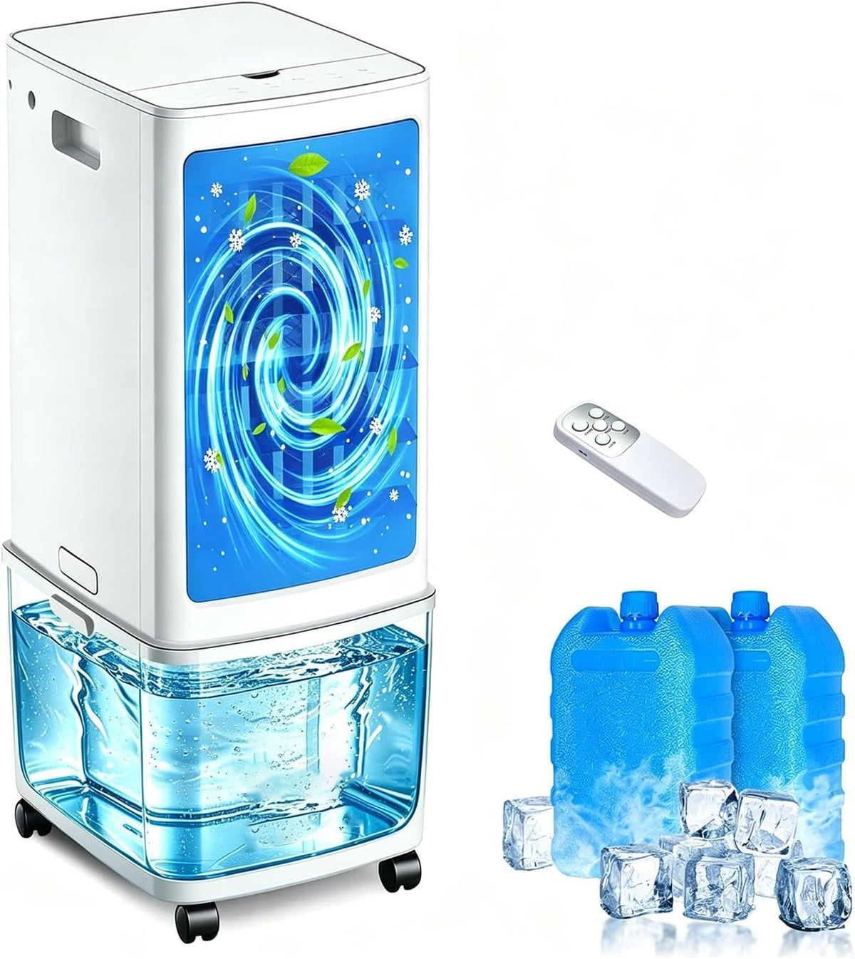 Verdunstungsklimaanlage mit 4000 CFM (Kubikfuß pro Minute), 10,5-Gallonen-Wassertank, 7,5-Stunden-Timer, 12-L, für Schlafzimmer, tragbar, fensterlos