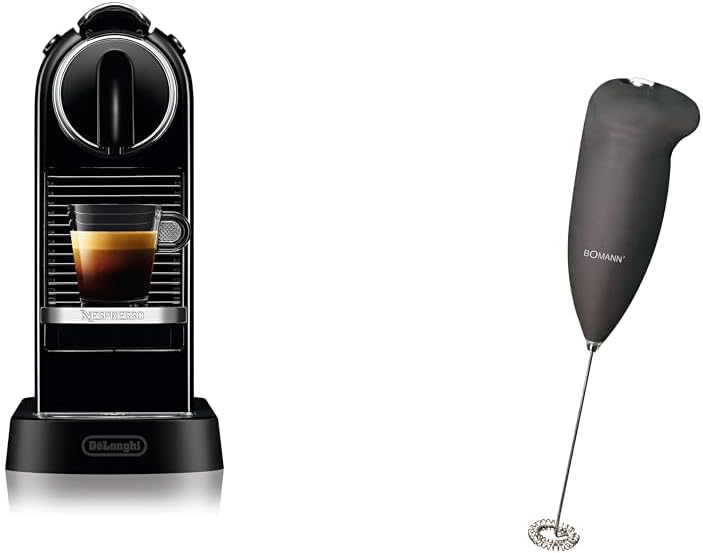 Nespresso De'Longhi EN167.B Citiz Kaffeekapselmaschine, mit Hochdruckpumpe & Bomann Milchaufschäumer