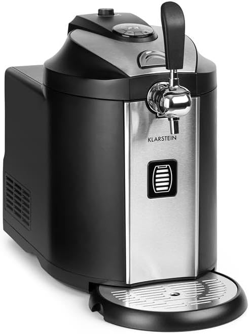 Klarstein Beerkules Bierzapfanlage Bierkühler, für alle 5 l Fässer mit und ohne Zapfsystem, Kompressionskühlung: Kühltemperaturen von 2-12 °C