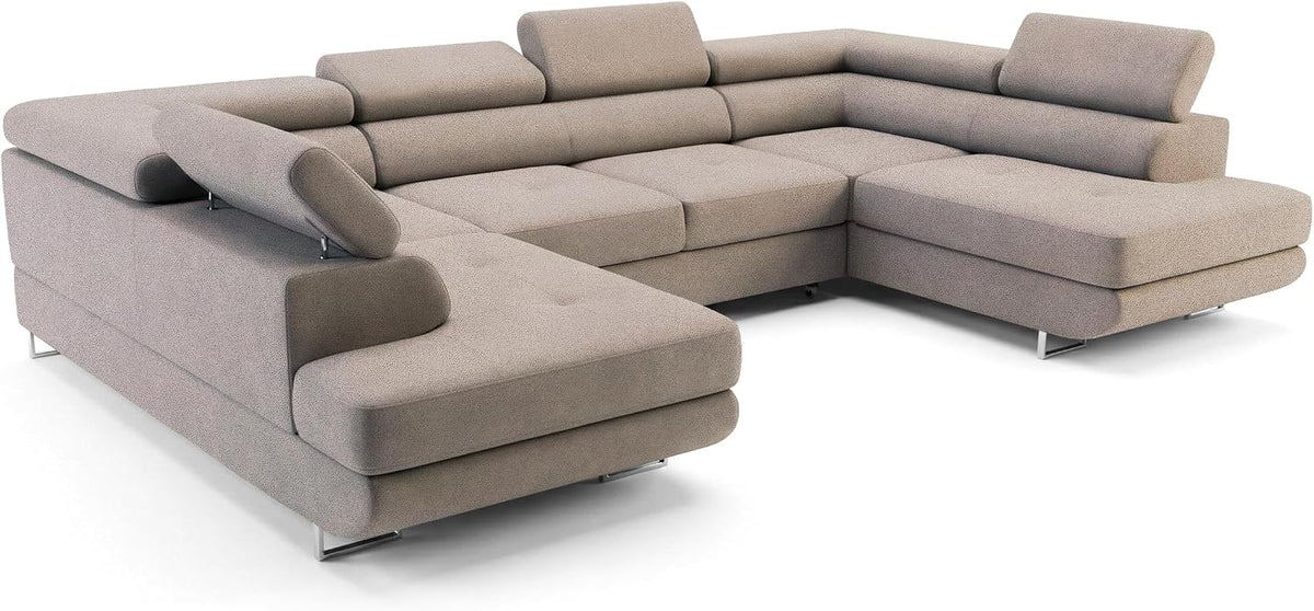 Ecksofa mit Schlaffunktion Big PASTI U-Form, Sofa Couch mit Bettkasten, Big Sofa Couch mit Schlaffunktion
