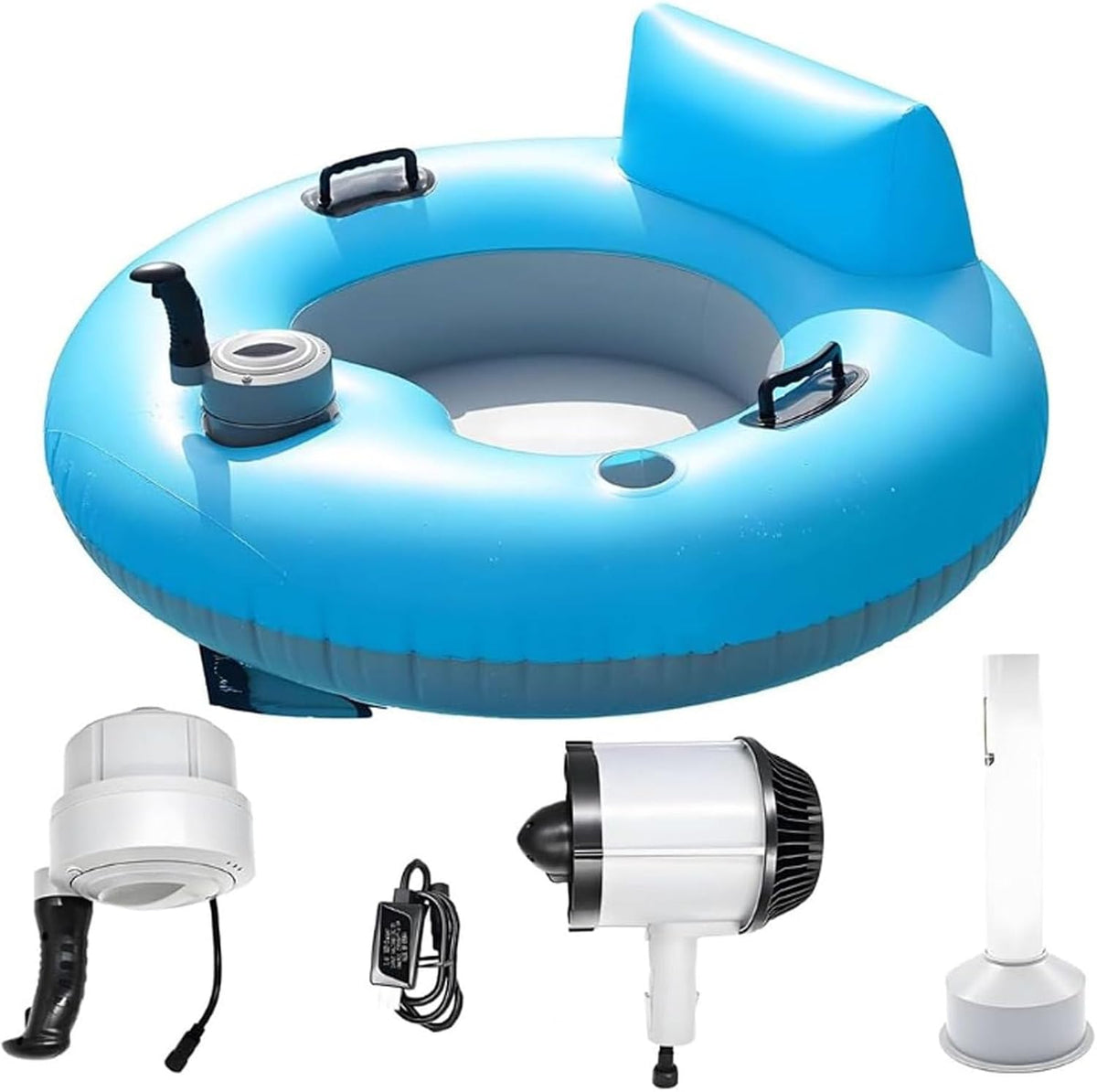 Elektrisch Aufblasbare Poolliege Mit 50-W-Motor, Für Pool, Aus PVC, Elektrischer Schwimmstuhl/Flut, 360° Drehbar, In 3 Minuten Aufgeblasen, See