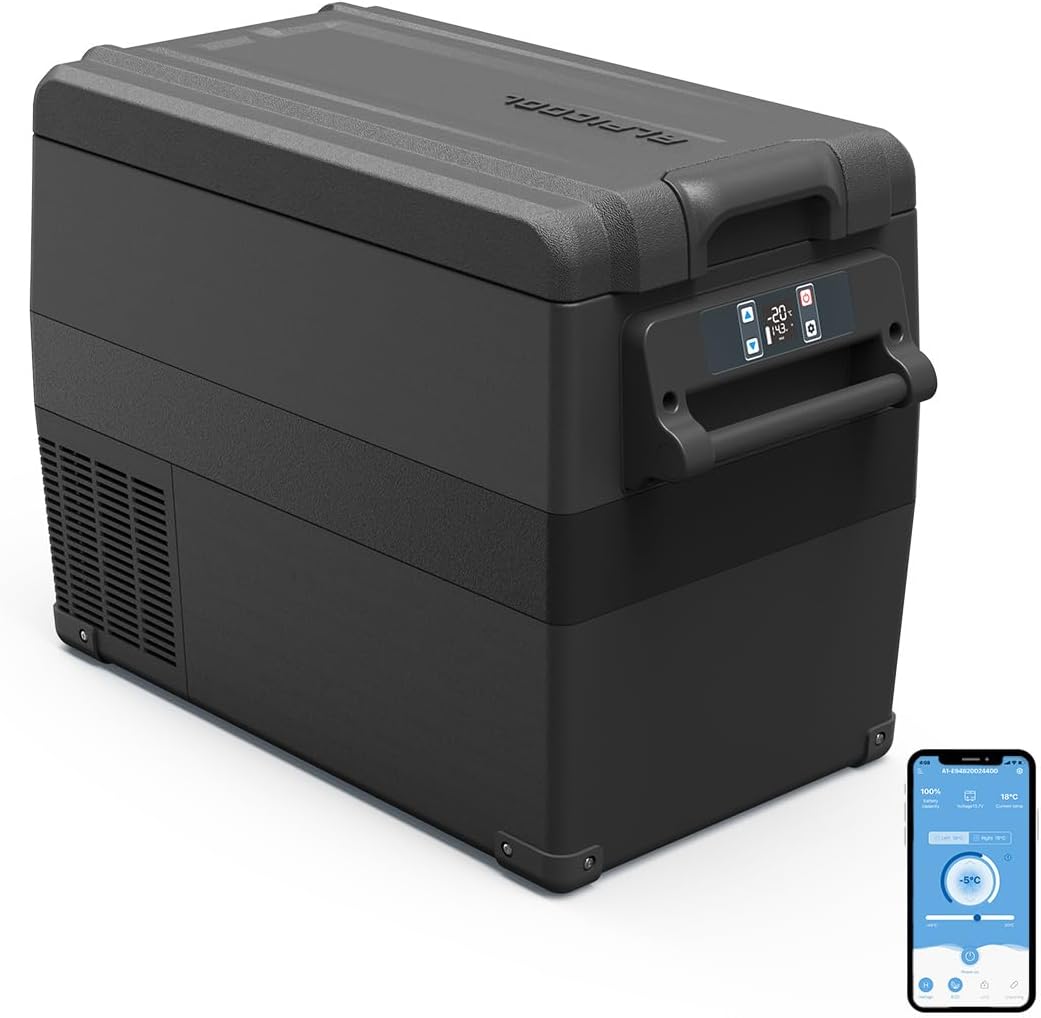 Alpicool Kompressor Kühlbox Auto 40L, 12/24V DC 100-240V AC Tragbare Kompressor-Kühler, Tragbarer Kühlschrank für Camping, mit APP-Steuerung, 20℃~20℃