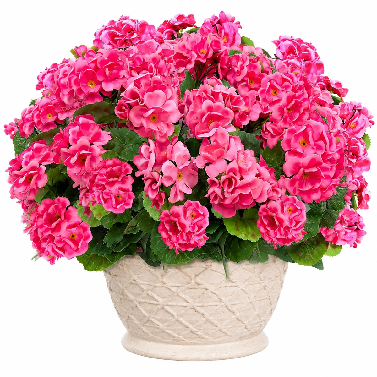 Kunstblumen Topfpflanze 45 cm Textil Rosa für Innendekoration