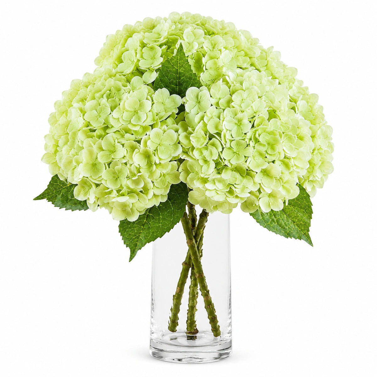 Kunstblumenstrauß Hortensie 45 cm Hellgrün Grün Textil Dekoration