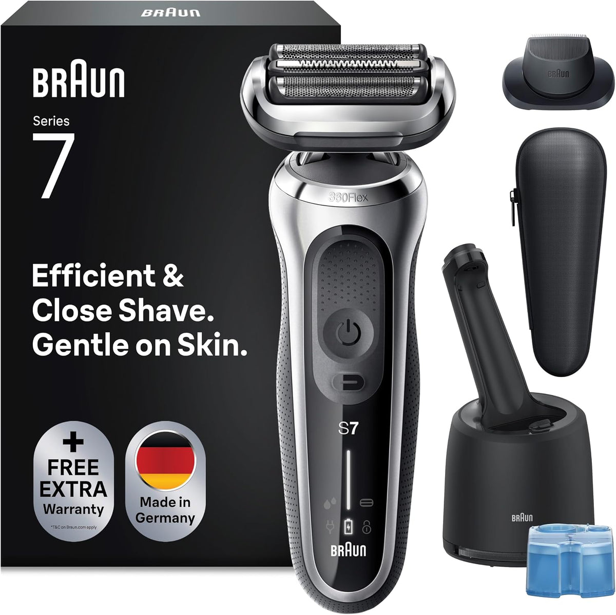 Braun Rasierer Herren Elektrisch Series 7, 71-S7200cc, Silber