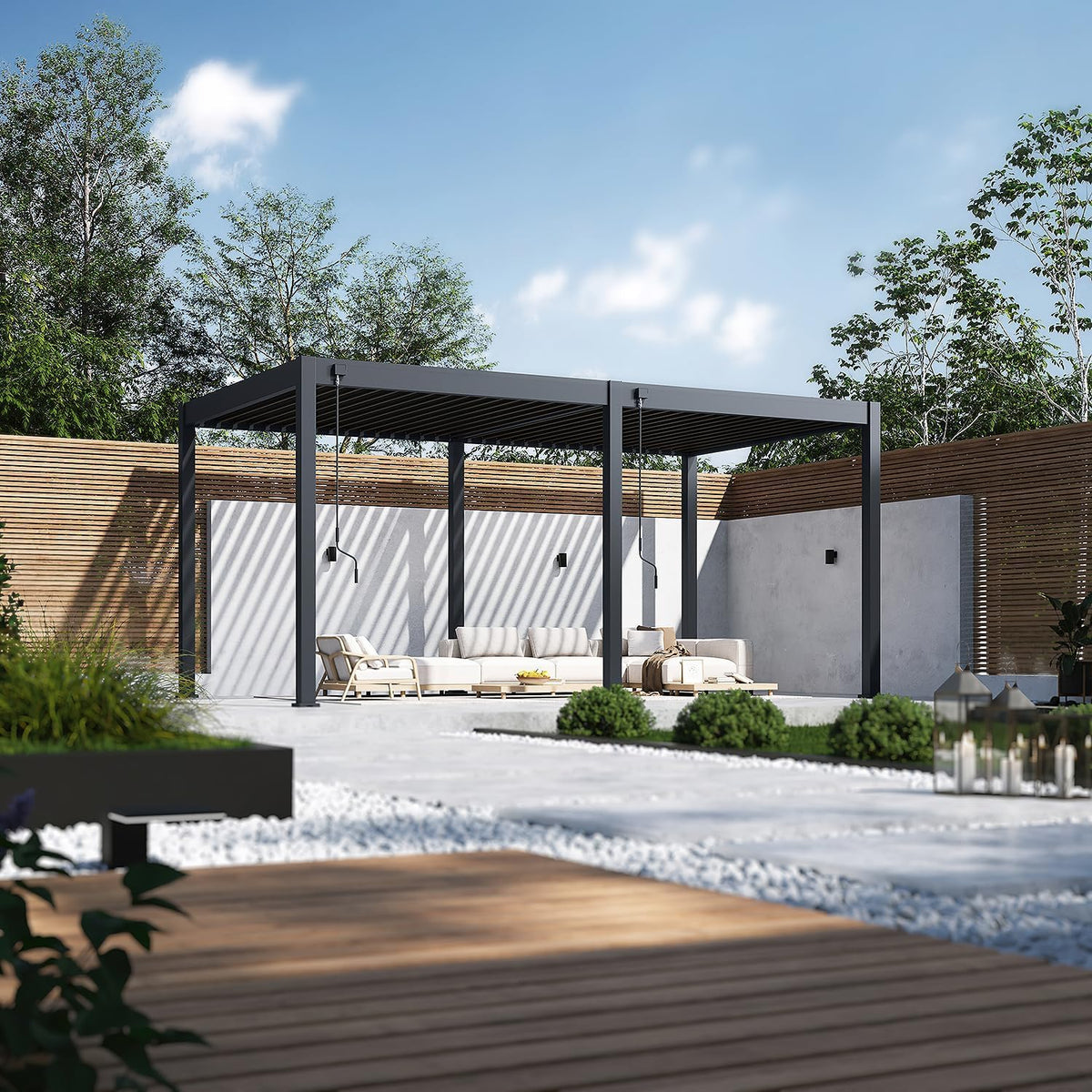Weide Classic Aluminium Pergola 3x5,3 m Anthrazit freistehend