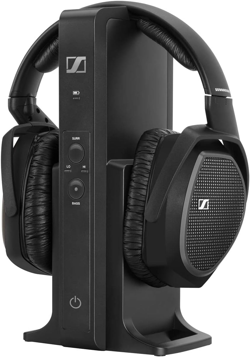 Sennheiser RS 175 RF Wireless Headphones, Kopfhörer für TV-Systeme mit Bass Boost und Surround-Sound-Modi, Kompakt und Ergonomisch, Schwarz
