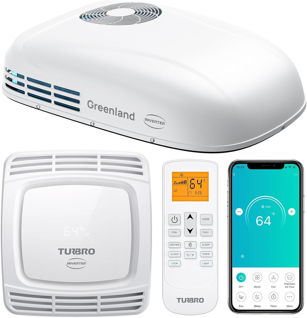 TURBRO Klimaanlage Wohnwagen, 3600W mit Wärmepumpe