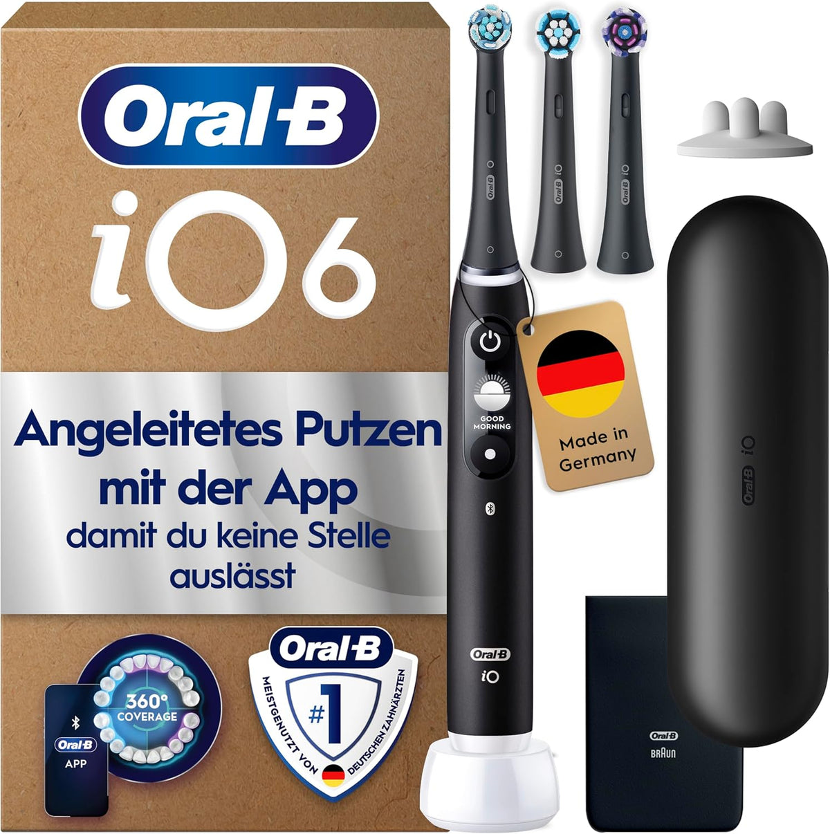 Oral-B iO Series 6 Elektrische Zahnbürste, Schwarz