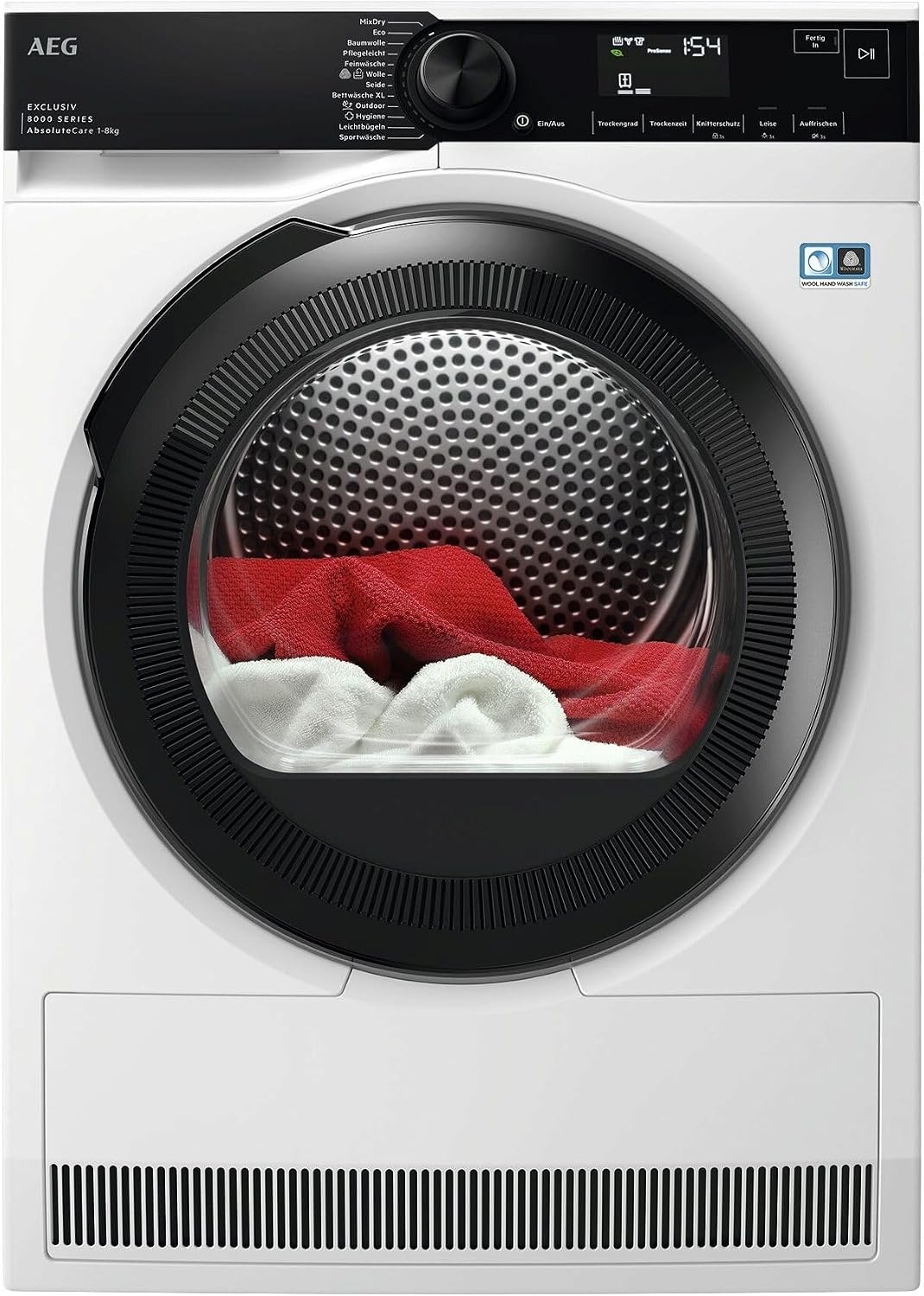 AEG Wärmepumpentrockner 8 kg, Punktgenaue Trockenergebnisse mit 3D-Scan Restfeuchteermittlung, TR9H75680, Serie 9000: AbsoluteCarePlus Daunentrocknung