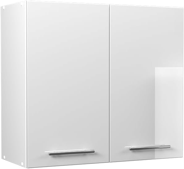 Vicco Hängeschrank Fame-Line, 80 cm, Weiß Hochglanz/Weiß