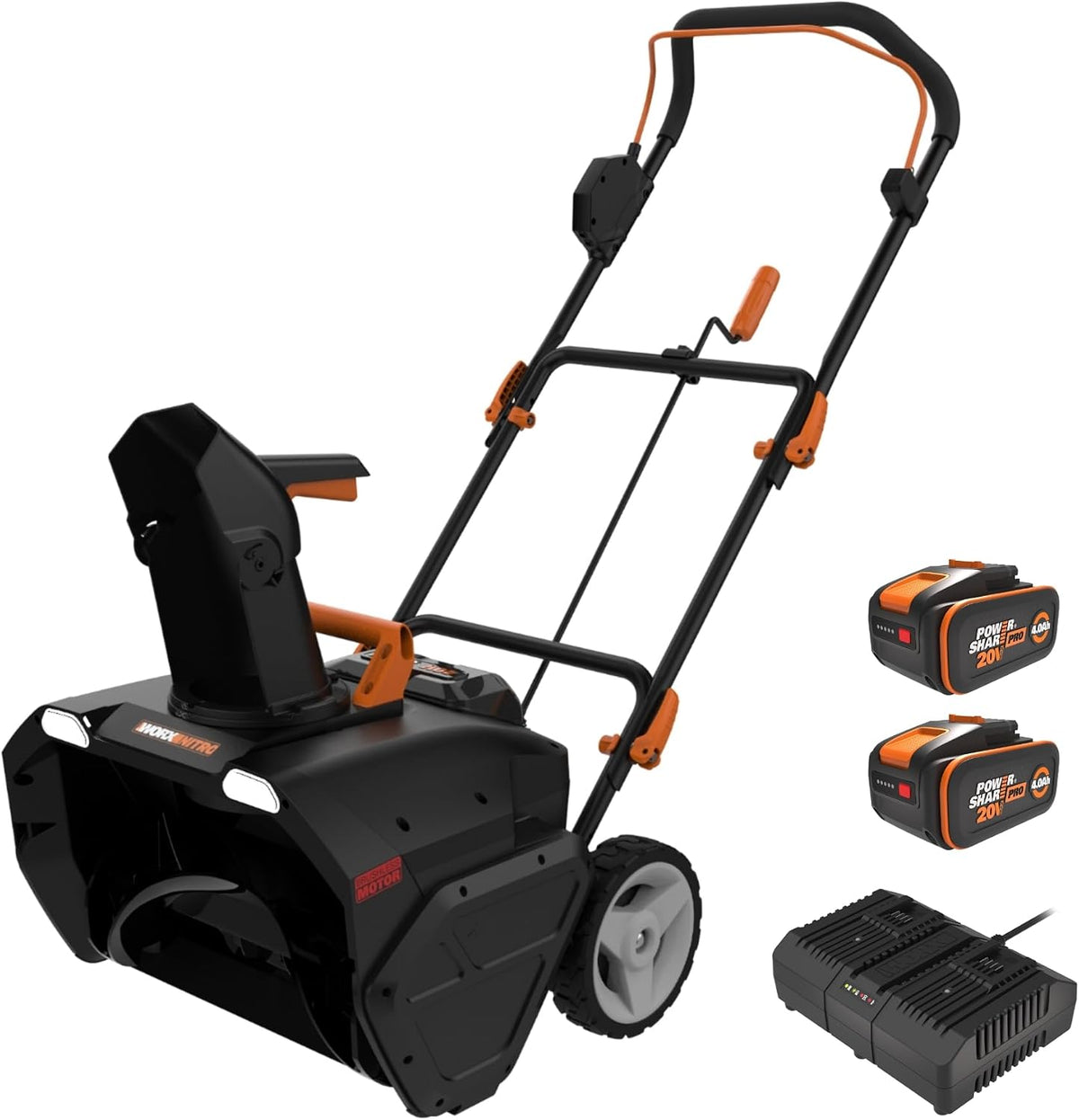 WORX WG471E Akku-Schneefräse 40V, inkl. 2x4Ah Akkus & Ladegerät
