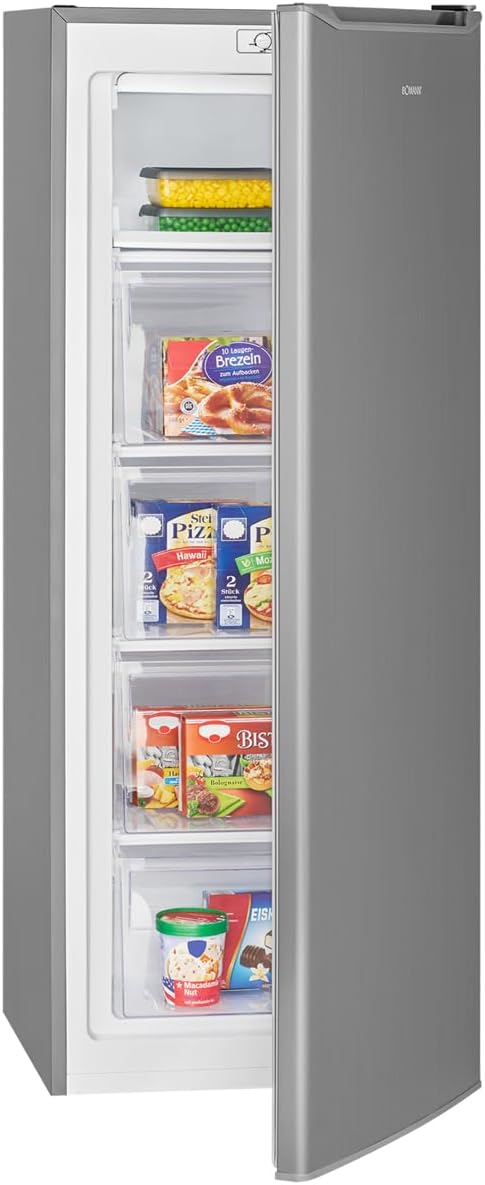 Bomann Gefrierschrank 143cm, Tiefkühlschrank leise 40dB, 168L Freezer, Temperaturbereich: ≤ -18°C, Gefrierschrank gross, 4 Sterne-Gefrierfach