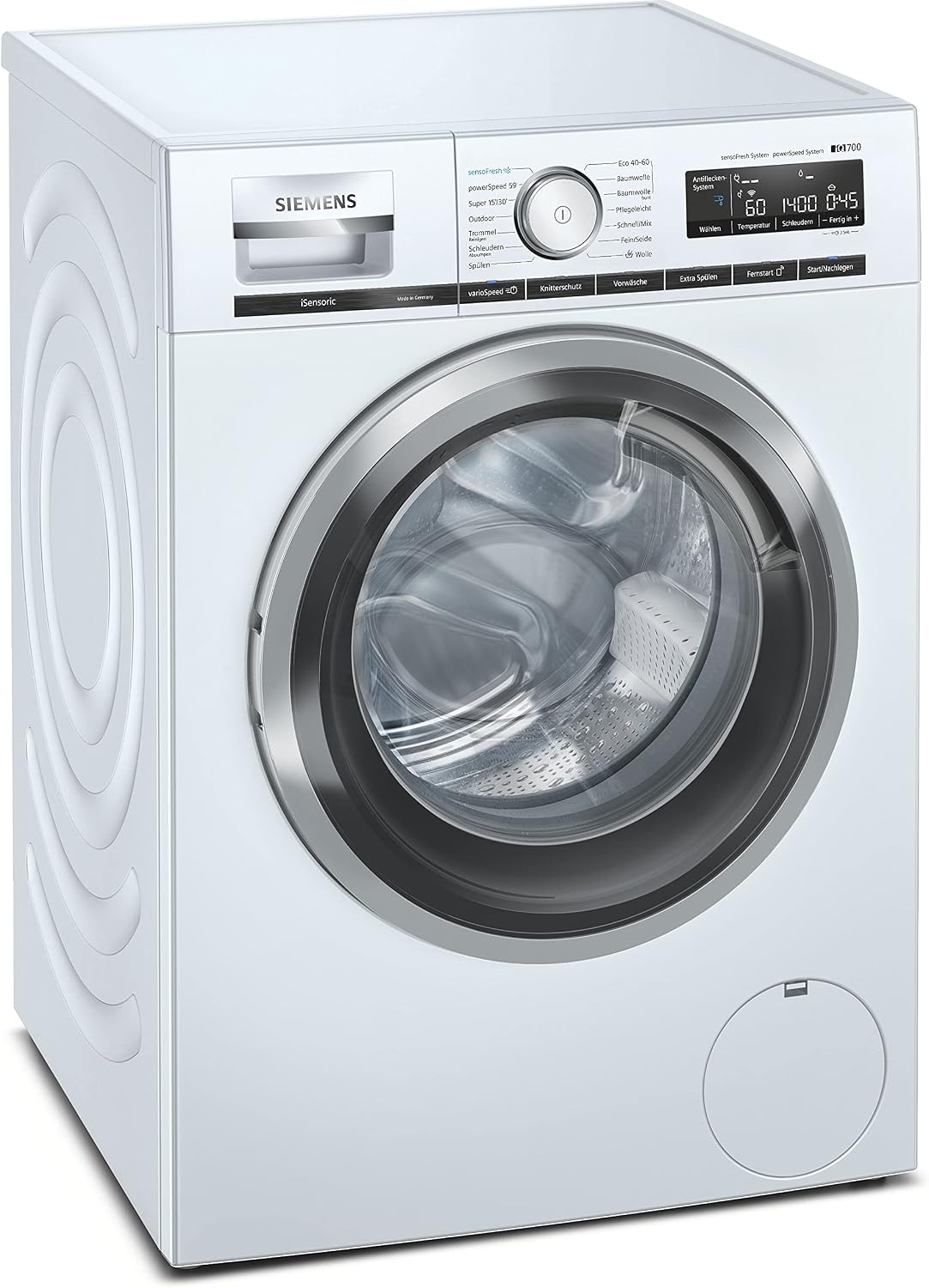 Siemens WM14VL42 iQ700 Smarte Waschmaschine, 9 kg, 1400 UpM, sensoFresh Geruchsbeseitigung, Antiflecken-System entfernt 4 Fleckenarten, Weiß
