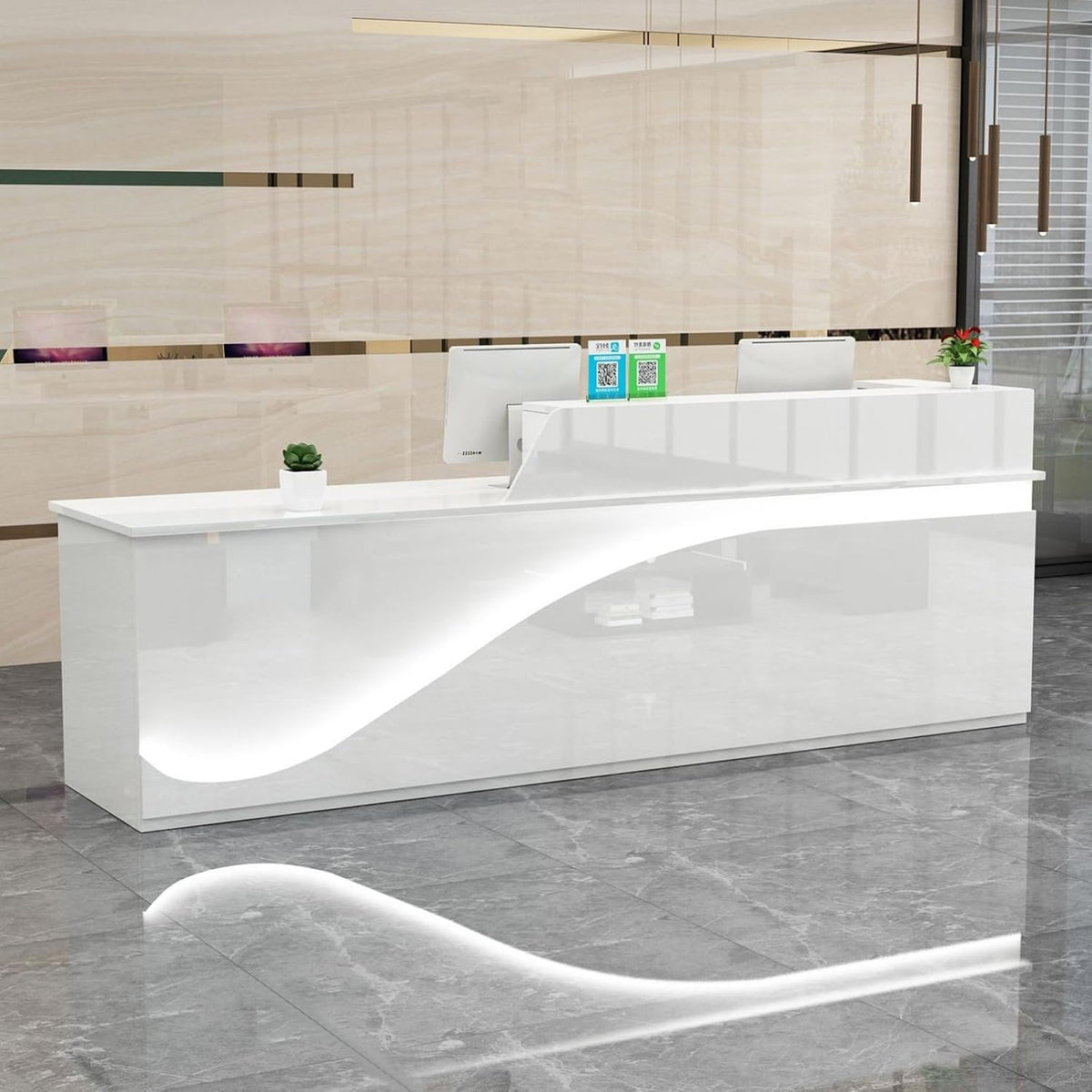 Verkaufstheke Vorderer Tresen mit abschließbaren Schubladen Rezeptionstheken, Kassierer/Schönheitssalon/Lobby B-Right 160*60*100CM, Empfangstheke