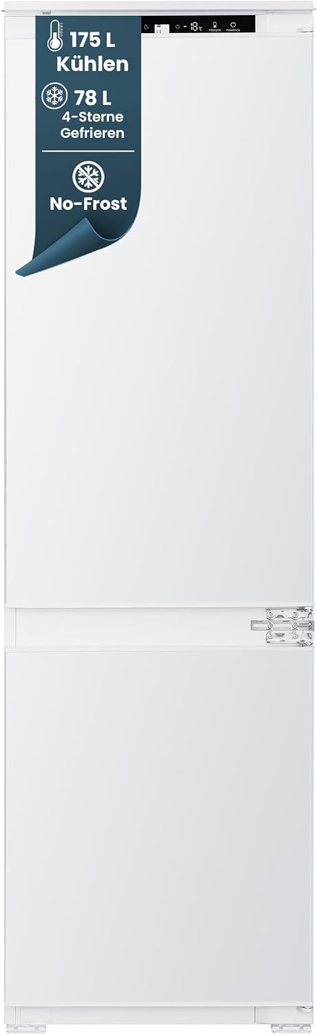 homeX CFBN2531E Einbaukühlschrank mit Gefrierfach No Frost 178cm hoch