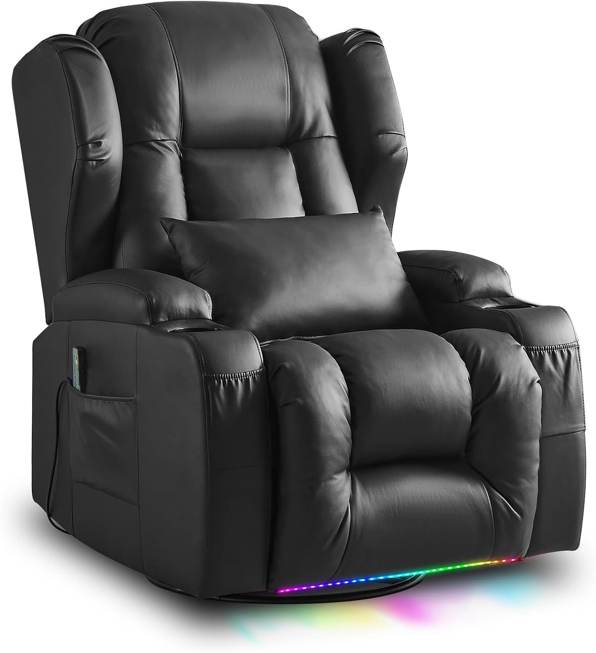 SAMERY Doppelmotor Fernsehsessel Elektrisch Verstellbar, Kinosessel TV Sessel Sofa Chair für Wohnzimme, Kunstleder Relaxsessel mit Liegefunktion