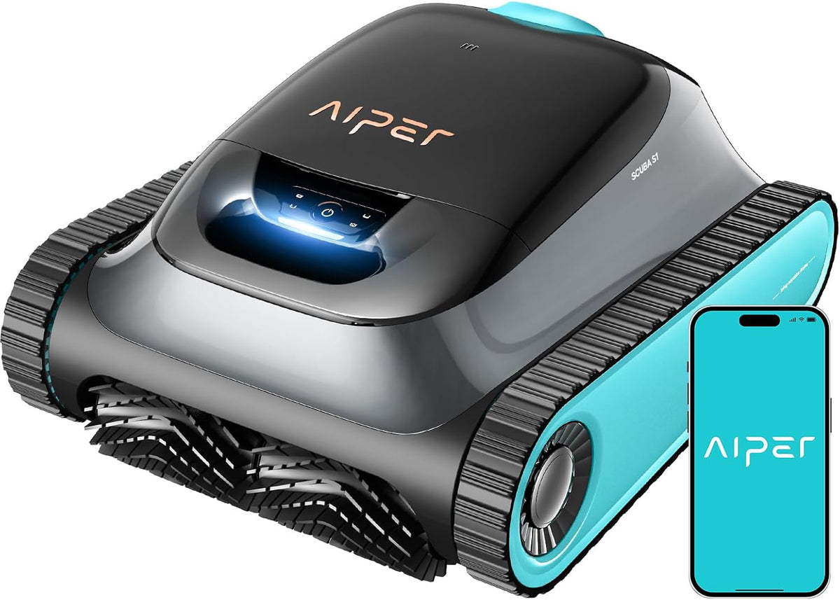 (2026 Upgrade) AIPER Scuba S1 Poolroboter Boden und Wand, App-Steuerung & OTA-Updates für Einbau- und Aufstellpools, Wasserlinienreinigung