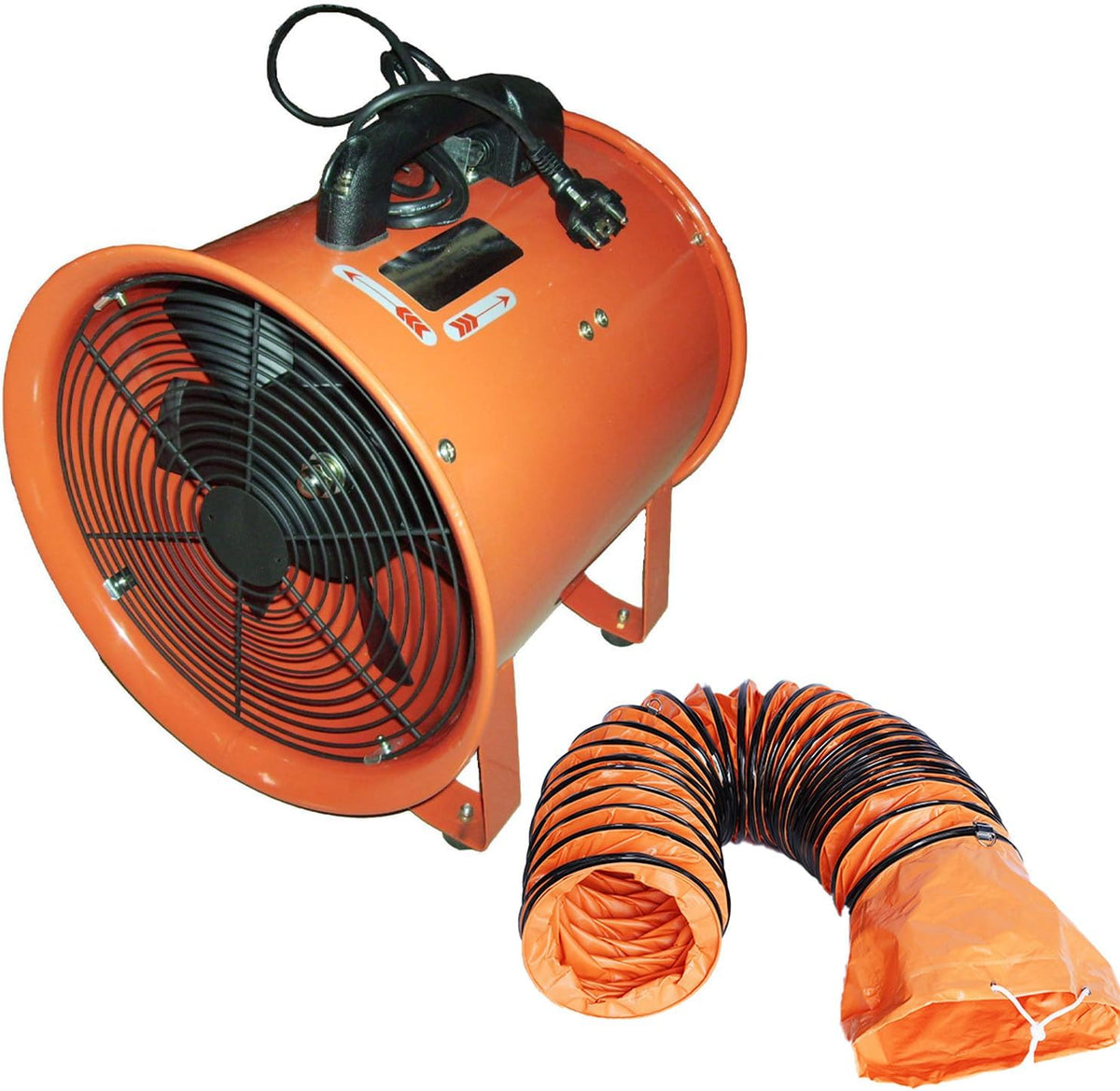 Hochleistungslüfter für Lackierkabinen, Schutzart IP44 und Rutschfester Griff 7.87in-220V, 5 m Flexibler Schlauch, Industrielüfter für Baustellen