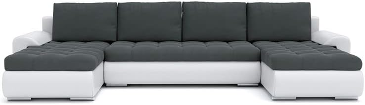 Mebligo, Sofa U Form 302x159x89 cm, Ecke Sofa Wohnlandschaft, Ecksofa mit Schlaffunktion und Bettkasten Tokio III, Eckcouch aus Kunstleder