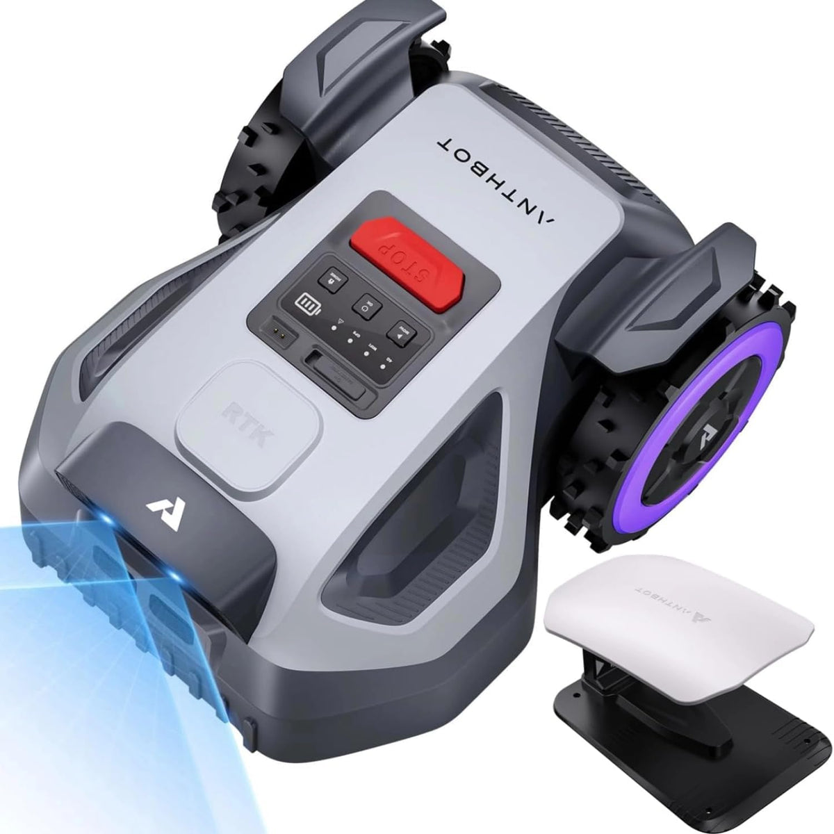 ANTHBOT M9 + Garage Pro (Separater Versand), Mähroboter ohne Begrenzungskabel mit NRTK-Navigation & Dual-Kamera, Rasenroboter mit 45% Steigung