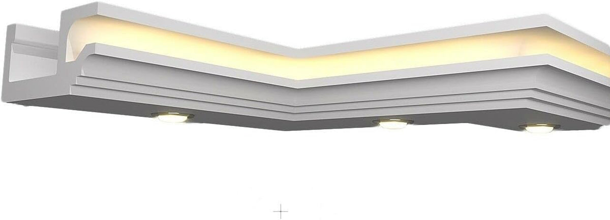 Styroporleiste Lichtprofile Decken & Wand Leiste Indirekte Beleuchtung LED Stuckleiste XPS Sytropor Profil 12 meter BL22 (80 x 160 mm)
