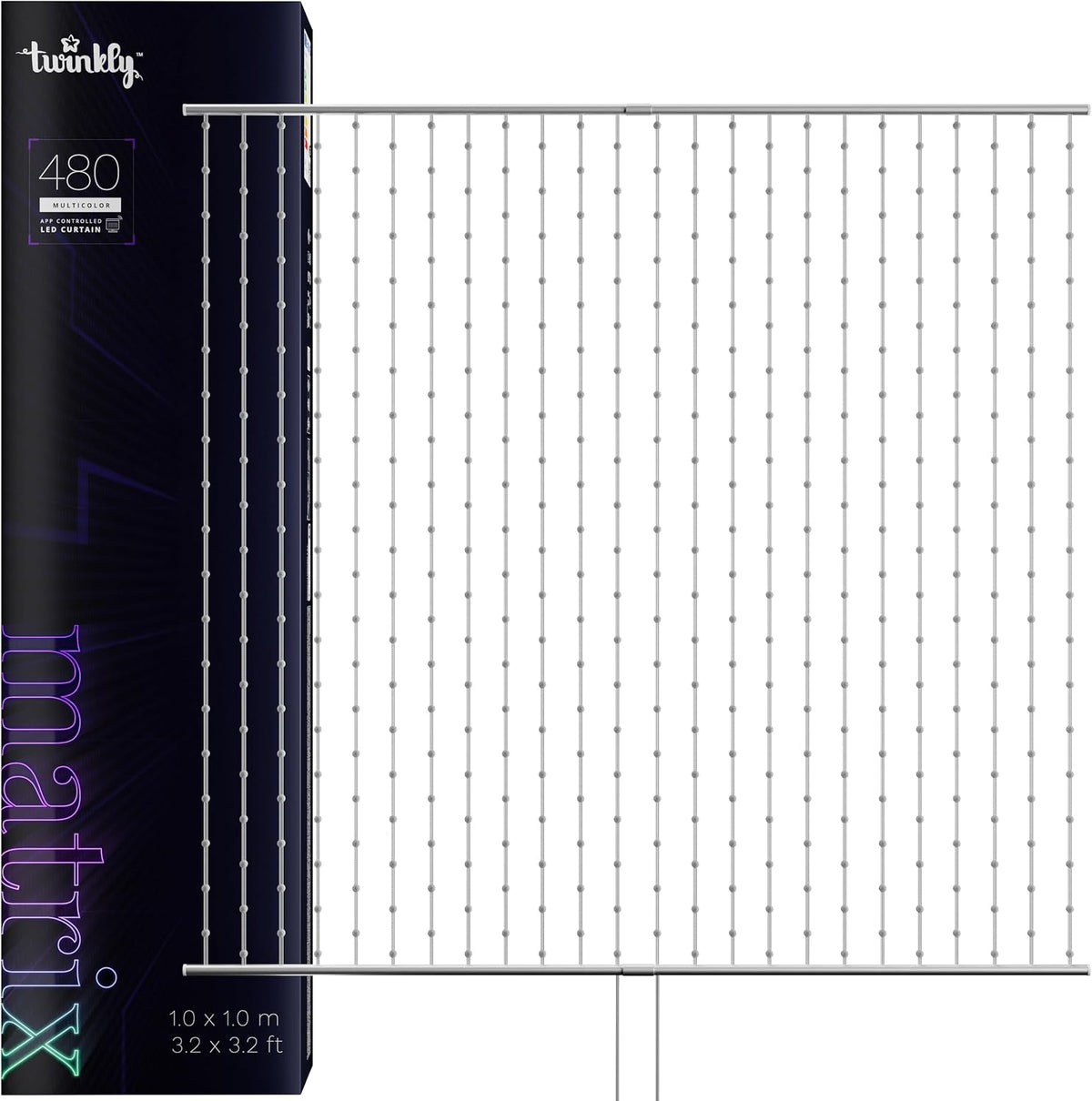 Twinkly Matrix 480 LED RGB, 1m x 1m, LED-Vorhang mit hoher Dichte, Kompatibel mit Razer Chroma, Smarte Mehfarbige RGB Gaming-Lichter, Omen, Alexa