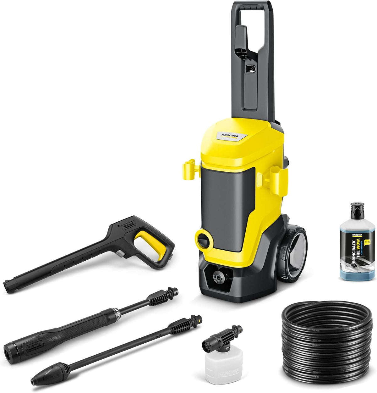 Kärcher Hochdruckreiniger K 7 WCM FJ, Fördermenge: Maximum 600 l/h, inkl. Schaumdüse für höchste Schmutzlösekraft, Druck: Max. 180 bar, gelb