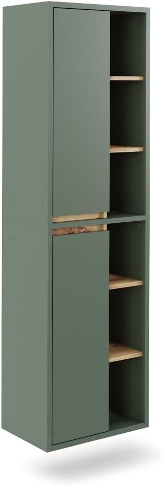 Vicco Hochschrank Viola, 50 x 170 cm, Grün/Eiche