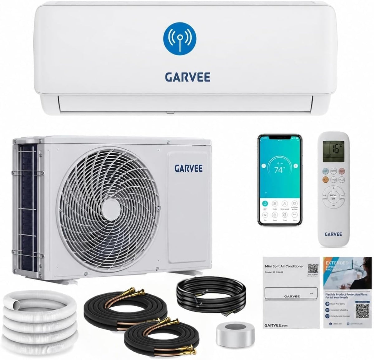Split-Klimaanlage 9000 BTU (2,7 kW) Inverter, für Wohnräume, Energieeffizienzklasse A++, Kühlen & Heizen, Sehr leise, Kältemittel R32, Wandmontage