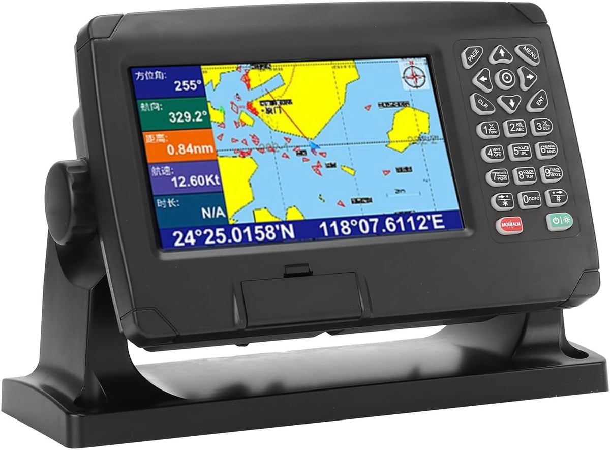 Tbest 7-Zoll-GNSS-Kartenplotter mit BDS GPS Dual Mode IP65 Wasserdicht, Unterstützt C MAP MAX und XINUO MAP Dual Chart System für die