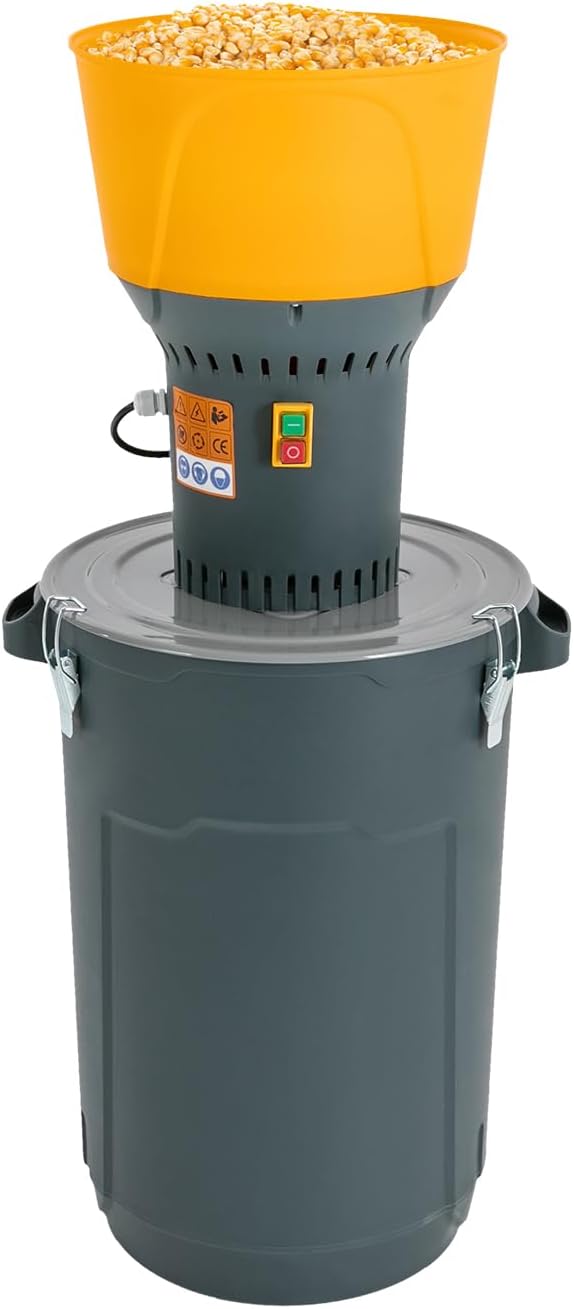 60L Elektrische Getreidemühle 1300W, 220V Gewürzmühle, 5-stufige Einstellung, professionelle Mahlmaschine für Getreide, Mais und Körner