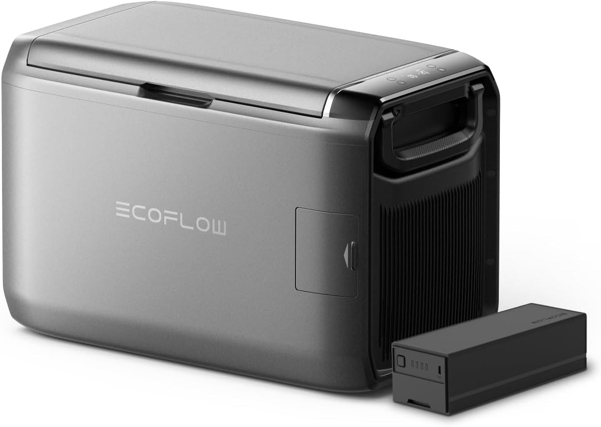 ECOFLOW GLACIER Classic Tragbare Kühlbox 45L mit 298 Wh Zusatzakku, für Camping, Zweizonen-Autokühlbox, 39 Stunden netzunabhängige Kühlung, Roadtrips