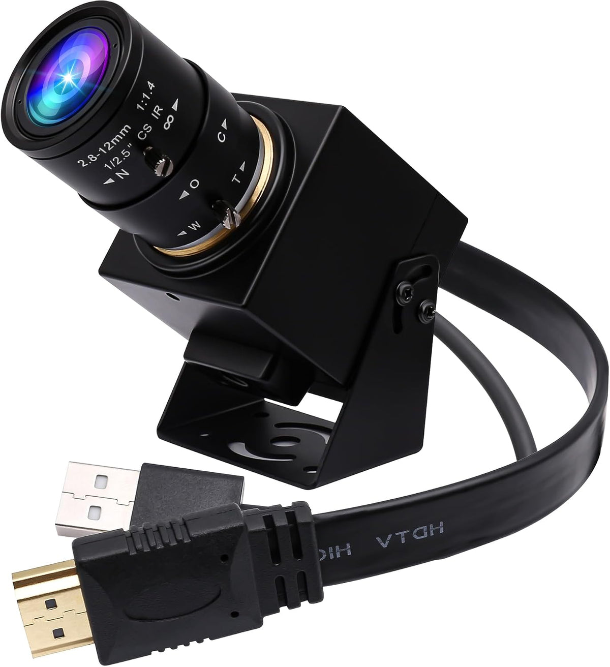 G 4K HDMI USB-Kamera Mit Manuellem Zoom Und Variablem Fokus, H.264-Teleskop-Überwachungskamera 8MP (2.8-12mm 4-Fach-Zoomobjektiv), PC-Webcam