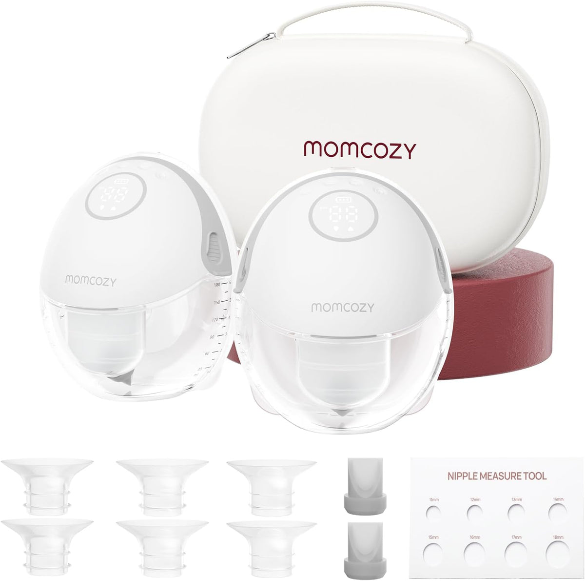 Momcozy Mobile Style M6 Elektrische Milchpumpe (2er-Pack, Grau) | Freihändige & tragbare Brustpumpe mit DoubleFit-Brusthütchen (24 mm) 3 Modi & 9