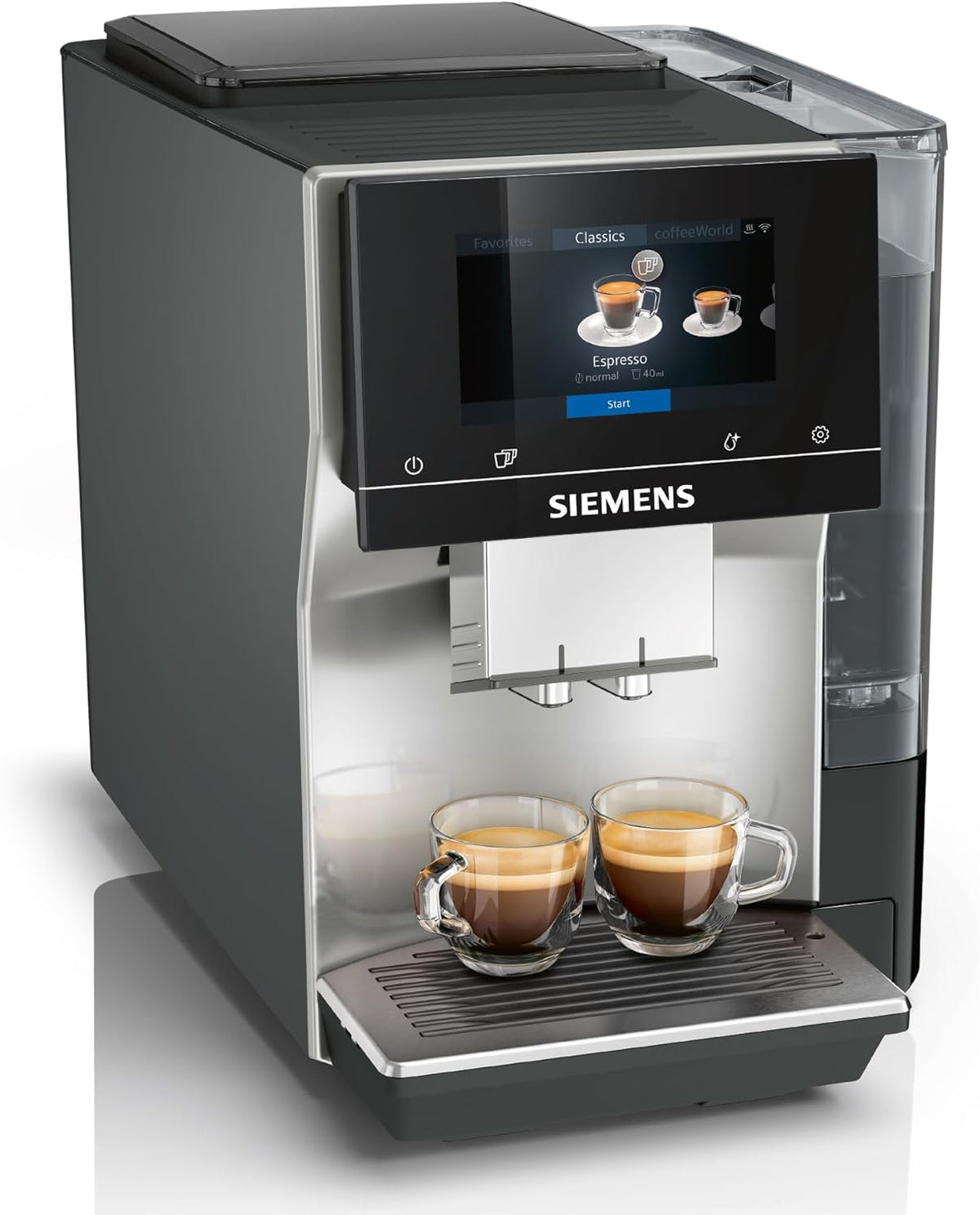 Siemens Kaffeevollautomat EQ700 classic, 2-Tassen-Funktion, TP715E17, großes farbiges TFT-Display, 36 Heiß- und Kaltgetränke, Cold Brew, 10 Favoriten
