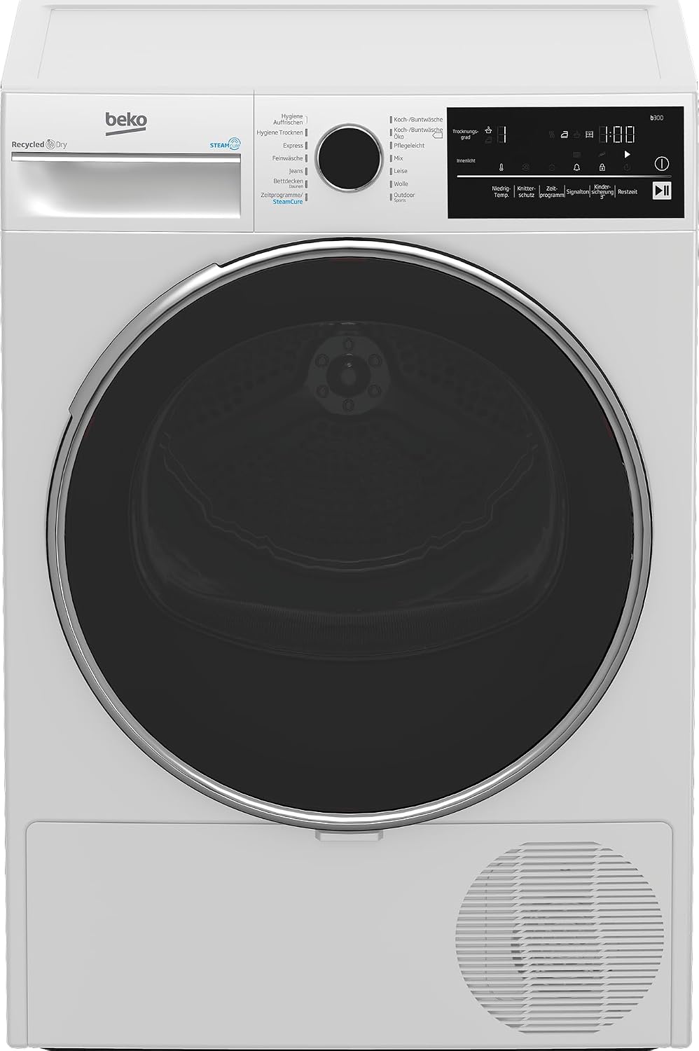 Beko B3T42249S Wärmepumpentrockner, 8 kg, Wäschetrockner, allergikergeeignet, Hygiene Trocknen & Hygiene Auffrischen, SteamCure Dampffunktion, Express