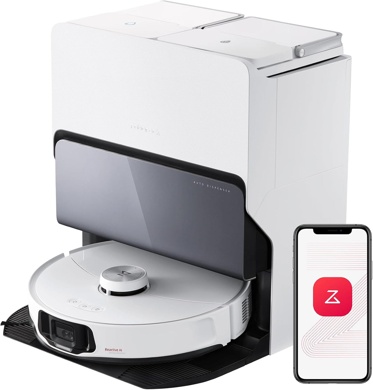 roborock S8 MaxV Ultra Saugroboter mit Wischfunktion&Hebarem Wischmopp, 60 °C Heißwasser-Moppwäsche, 10.000 Pa, All-in-One-Dock (Generalüberholt)