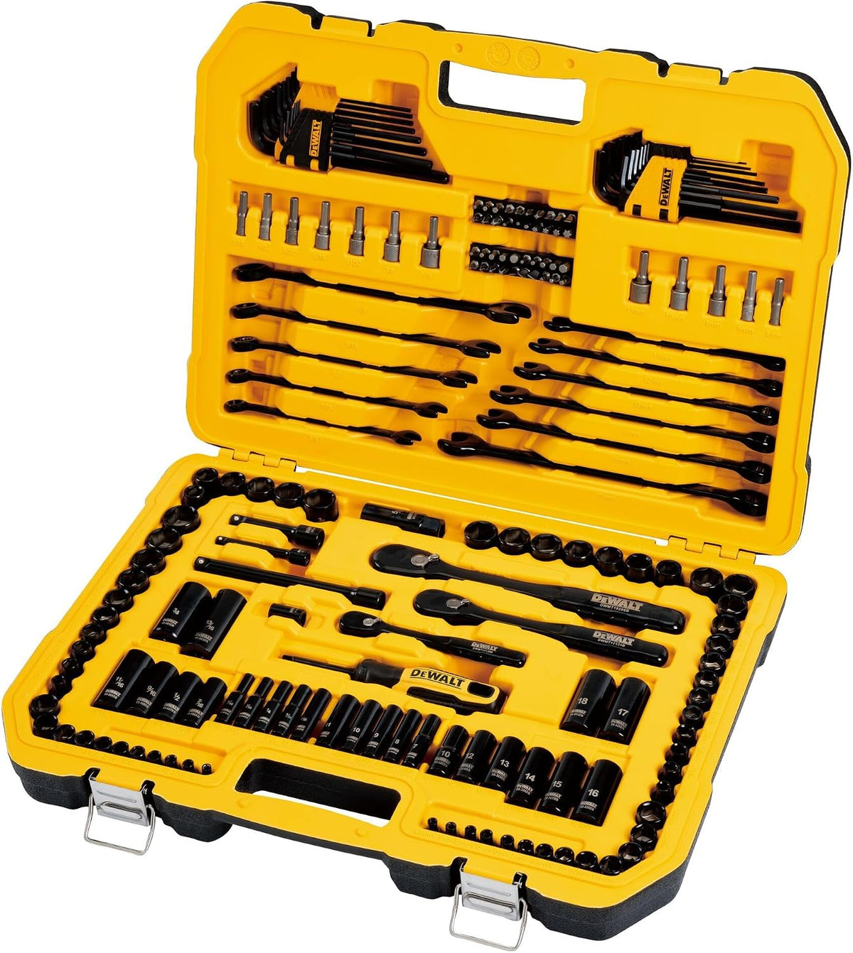 DEWALT Drive Socket Set for Mechanics, 184-Piece (DWMT45184), Black Chrome Polish