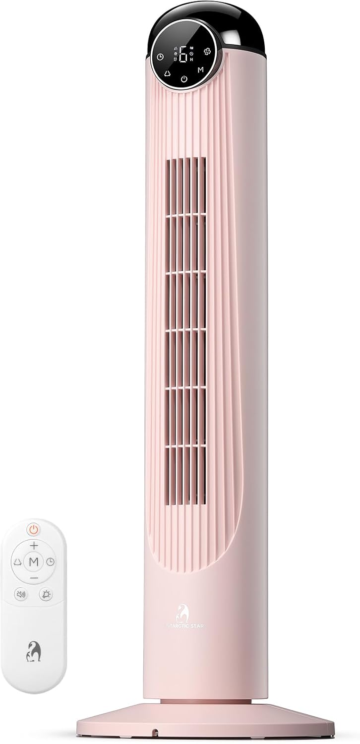 Antarctic Star T36 Turmventilator, oszillierender Ventilator ohne Flügel, 9H-Timer, 91,4 cm (36 Zoll), Fernbedienung, 6 Geschwindigkeiten und 4 Modi