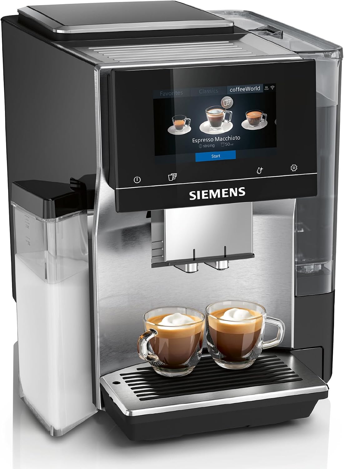 Siemens Kaffeevollautomat EQ700 integral, 2-Tassen-Funktion, TQ717D03, großes farbiges TFT-Display, 36 Heiß- und Kaltgetränke, Cold Brew
