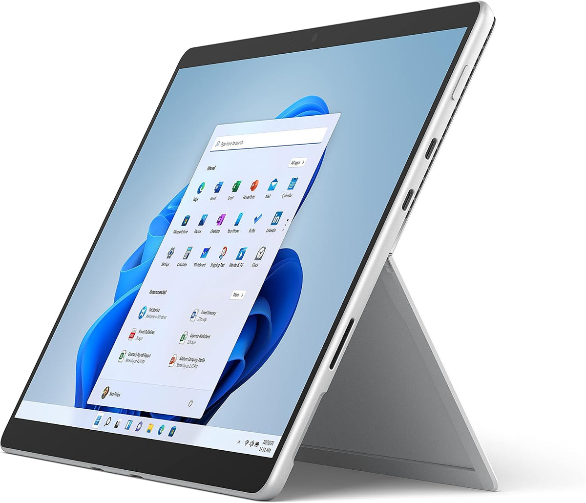 Microsoft 2021 Surface Pro 8 mit Intel Core i5 (13-zoll, 16GB RAM, 256GB SSD) Platin (Generalüberholt)