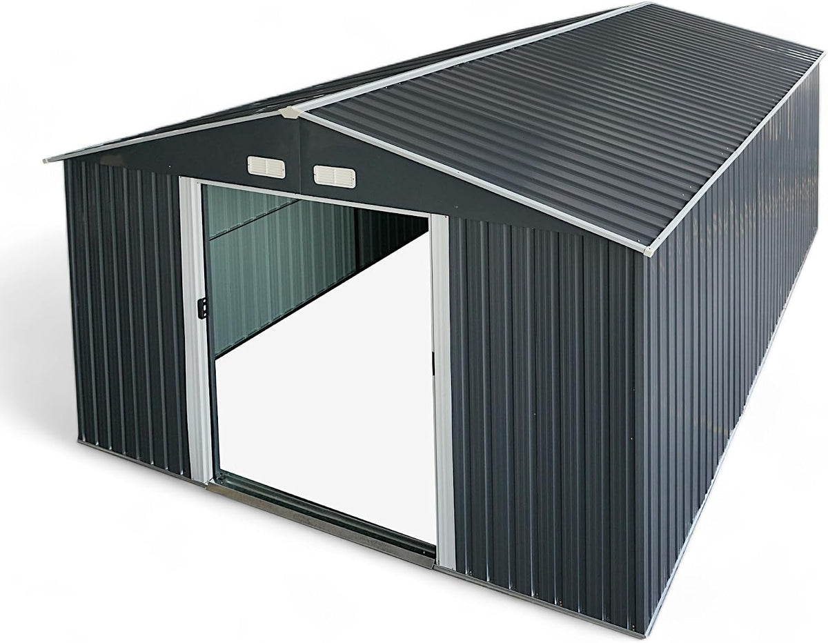 ALEOS. Metall Gartenhaus Geräteschuppen 15m² 343cm x 452cm x 223cm (BxTxH)
