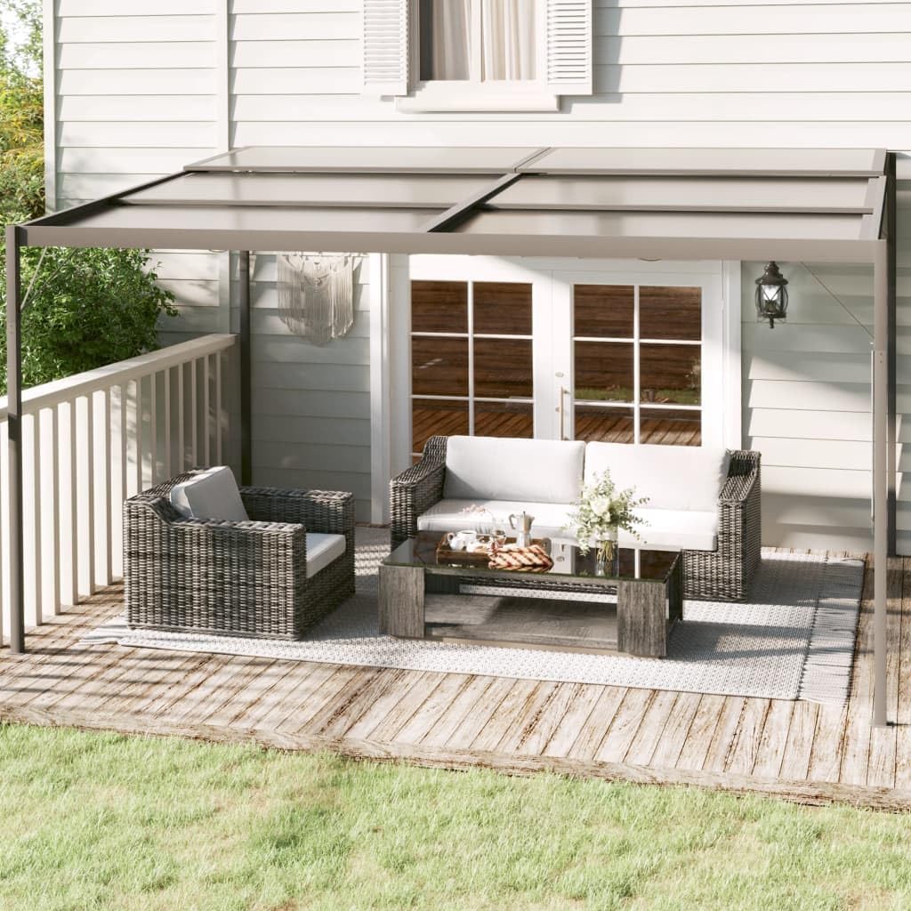 Pavillon Mit Dach Anthrazit 4x3x2,5 m Aluminium Stahl