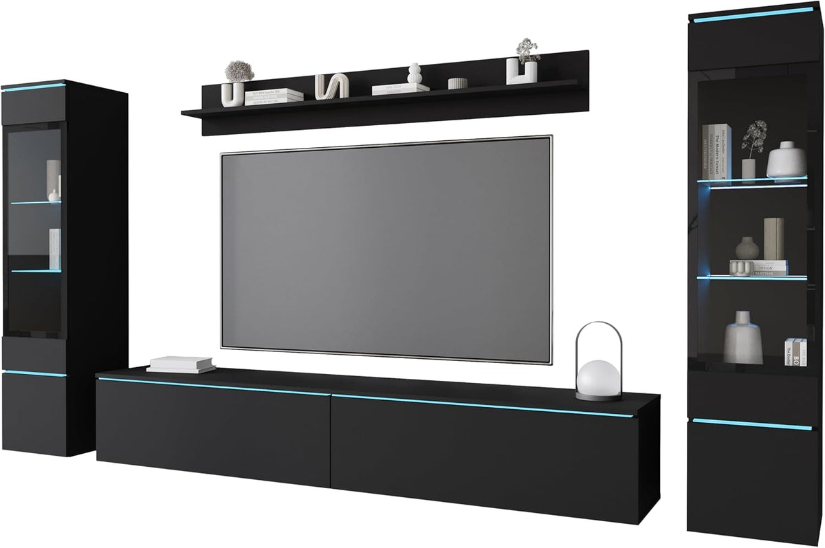 MINIO go for it, Wohnwand 4-Teilig Set Veve 2, ohne LED, Hängend/Stehend