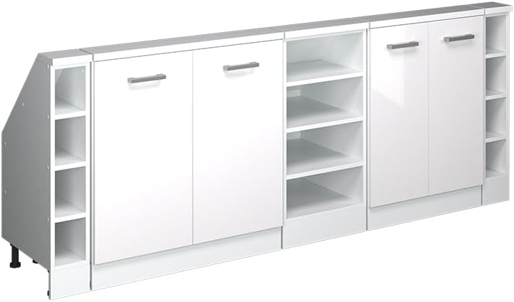 Vicco Dachschrägenschrank-Set Rion, Weiß Hochglanz/Weiß