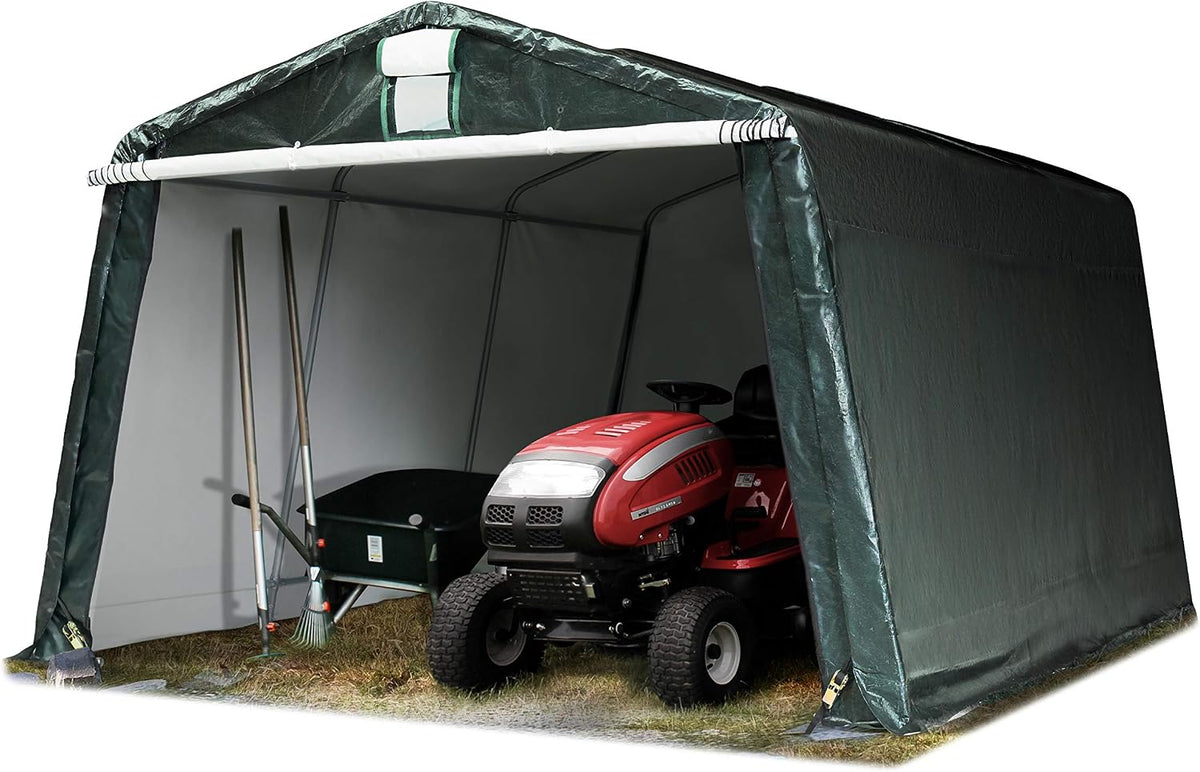 TOOLPORT Garagenzelt Carport 3,3 x 4,7 m Dunkelgrün, wetterfester Schutz für Auto, Weidezelt & Unterstand, PE-Plane 450 N, Garten & Maschinen