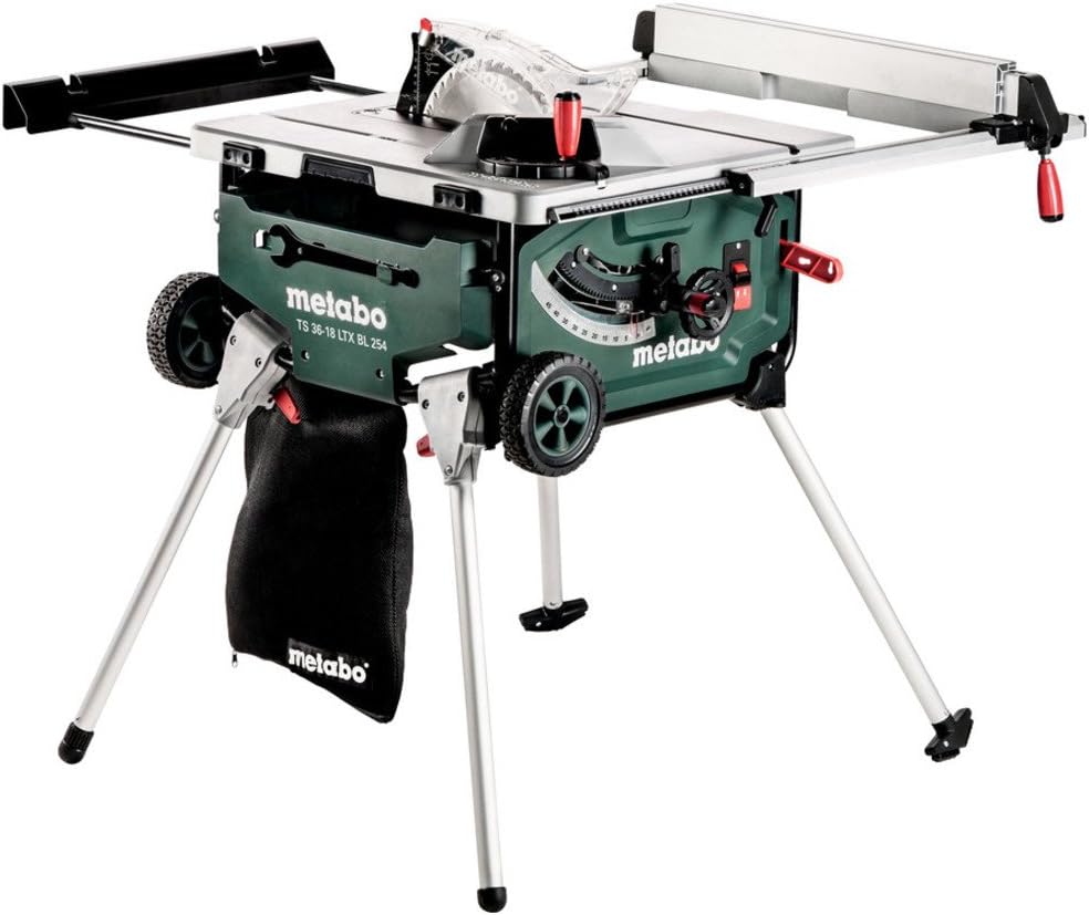 Metabo Akku-Tischkreissäge TS 36-18 LTX BL 254 (613025850) 18V ; Karton; mit Untergestell und Trolleyfunktion, Akkuspannung: 18 V