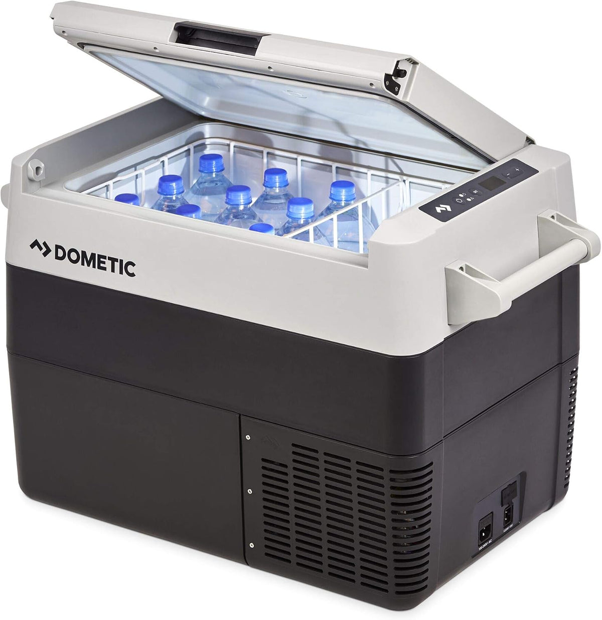 DOMETIC CoolFreeze CFF 45, 12/24 V und 230 V für Auto, 38 Liter, tragbare elektrische Kompressor-Kühlbox, LKW, Boot, Reisemobil und Steckdose, Grau